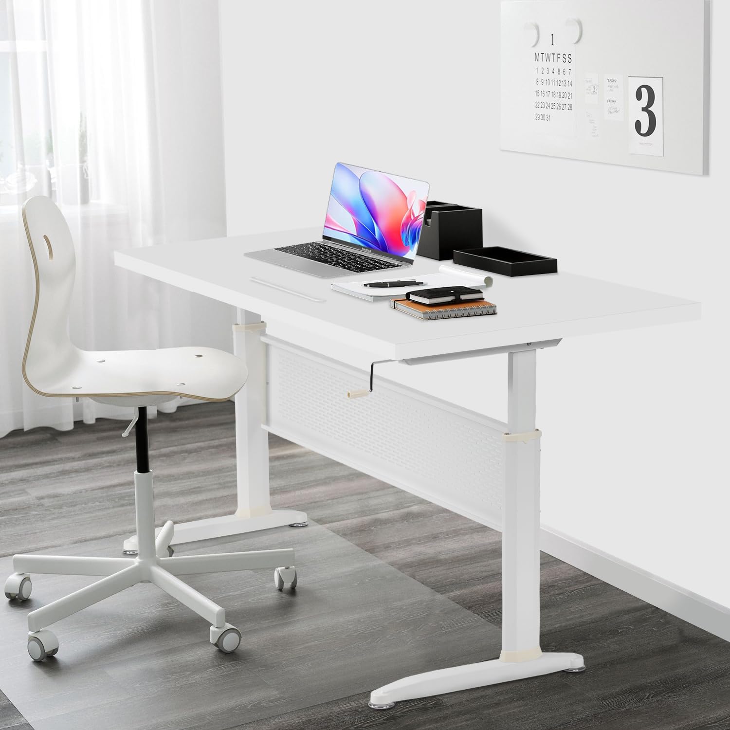 PayLessHere 47 inches Standing Desk Height Adjustable Standing Workstation with Dual Laptop Computer Desk Sit Stand up Desk — view 4