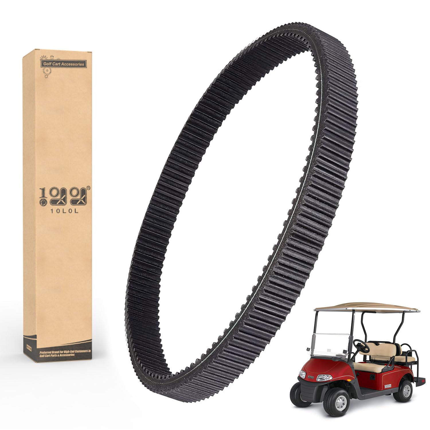 10L0L Golf Cart Clutch Drive Belt 606136 for EZGO Gas RXV TXT Workhouse ST 2008-2011 & Other Models with 13hp 400cc Kawasaki Engine