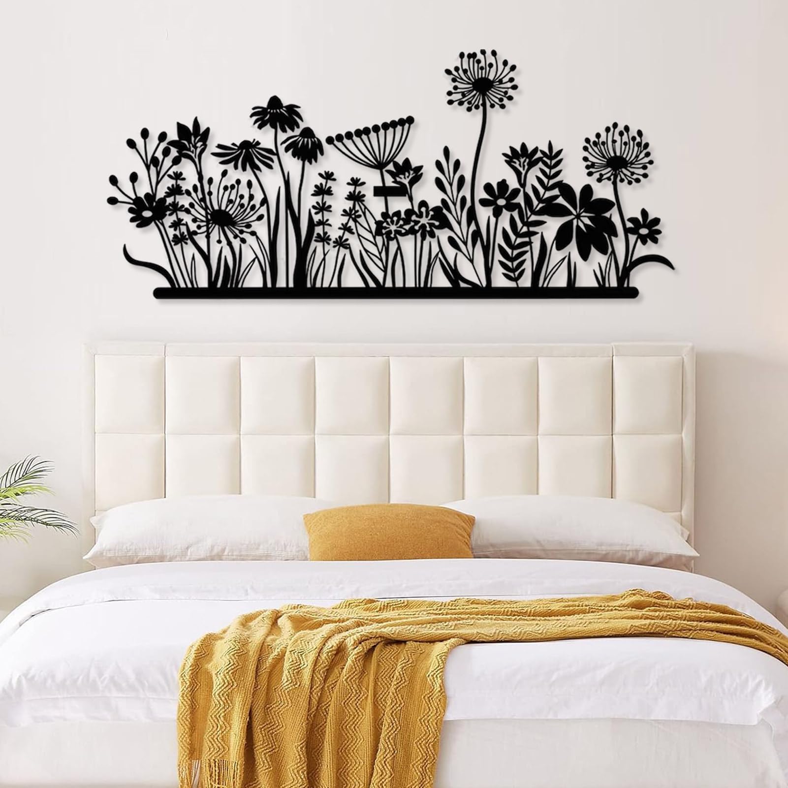 Metal Flowers Wall Decor, Wildflower Metal Wall Art, Metal Wall Flowers, Flower Meadow Wall Art, Minimalist Flower Wall Art, Metal Wall Art for