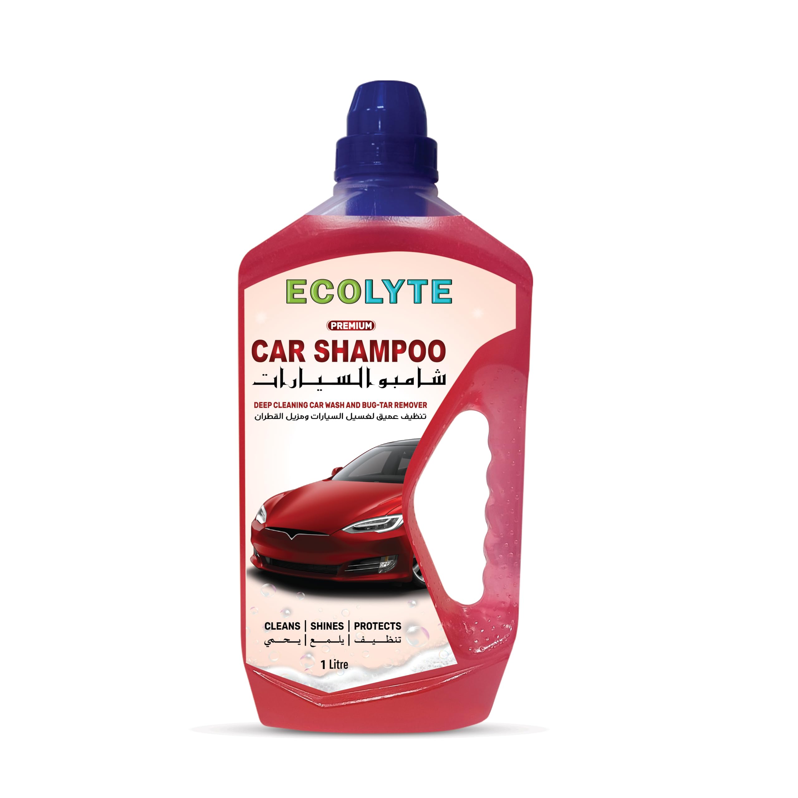 ECOLYTE+ Car Shampoo, Premium Deep Cleaning Car Wash & Bug Tar Remover Streak Free, Remove Dirt, Safe on Paint, Powerful Liquid, long-lasting, All vehicles - (1 Liter)