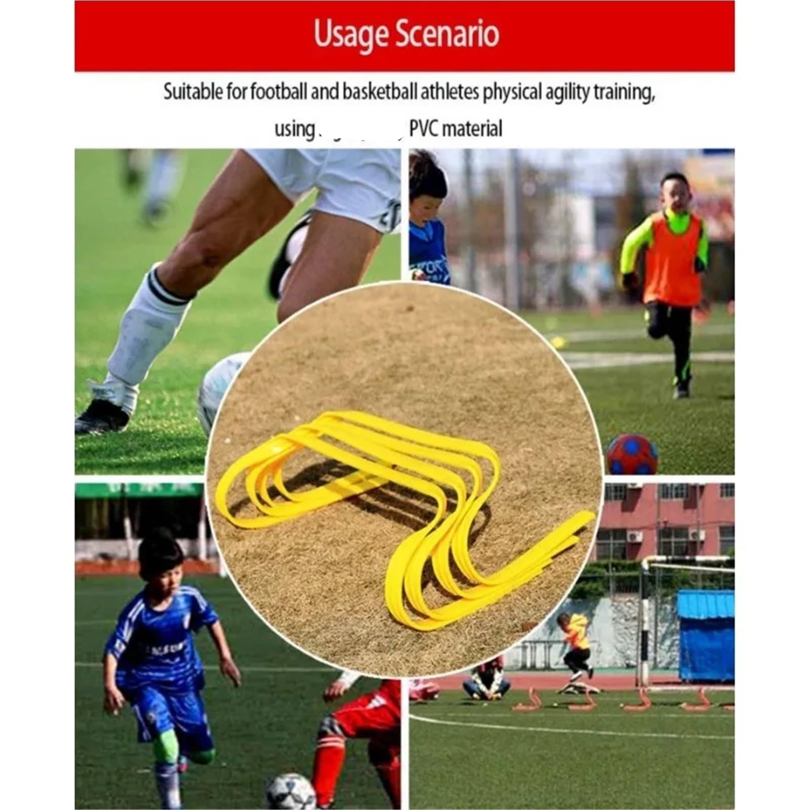 3 Ostacoli da Calcio Portatili, for Allenamento Funzionale di velocità e agilit, Scala Sicurezza Sportiva, Attrezzatura for per Allenamento Sportivo