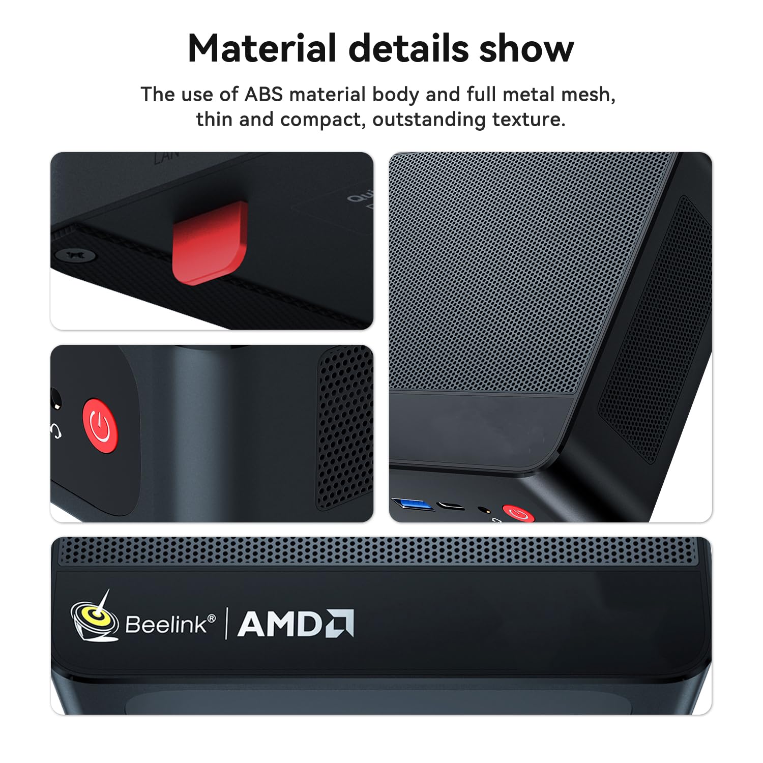 Beelink SER5 Mini PC, Ryzen 5 5500U(6C/12T up to 4,0Ghz), AMD Mini Computer 16GB DDR4 500GB M.2 NVMe SSD, 4K Triple Display, HDMI/DP/Type-C, 2.5G LAN,WiFi6, BT5.2 — view 2