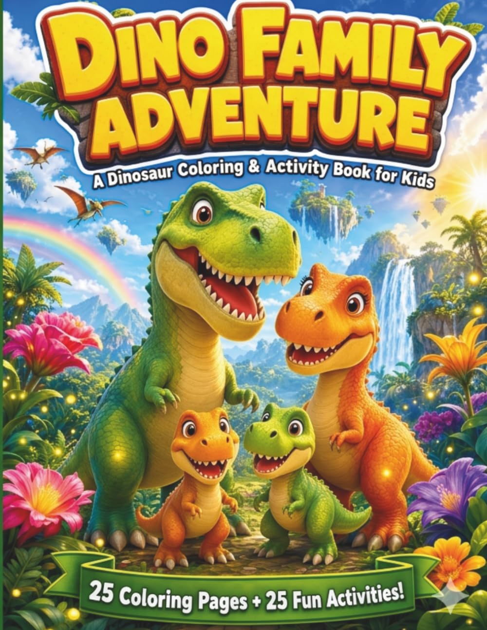 Dino Family Adventure: A Dinosaur Coloring & Activity Book for Kids