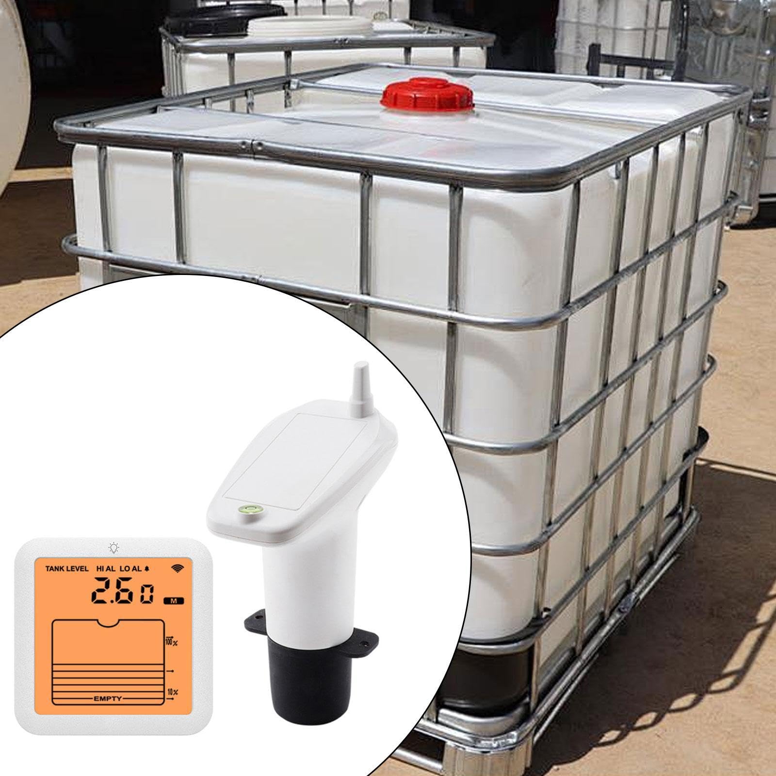 Indicador Digital de Nivel de Agua, Medidor de Nivel de Líquido, Indicador de Nivel de Tanque con Pantalla de 3,42 Pulgadas, Fabricado en Material PP