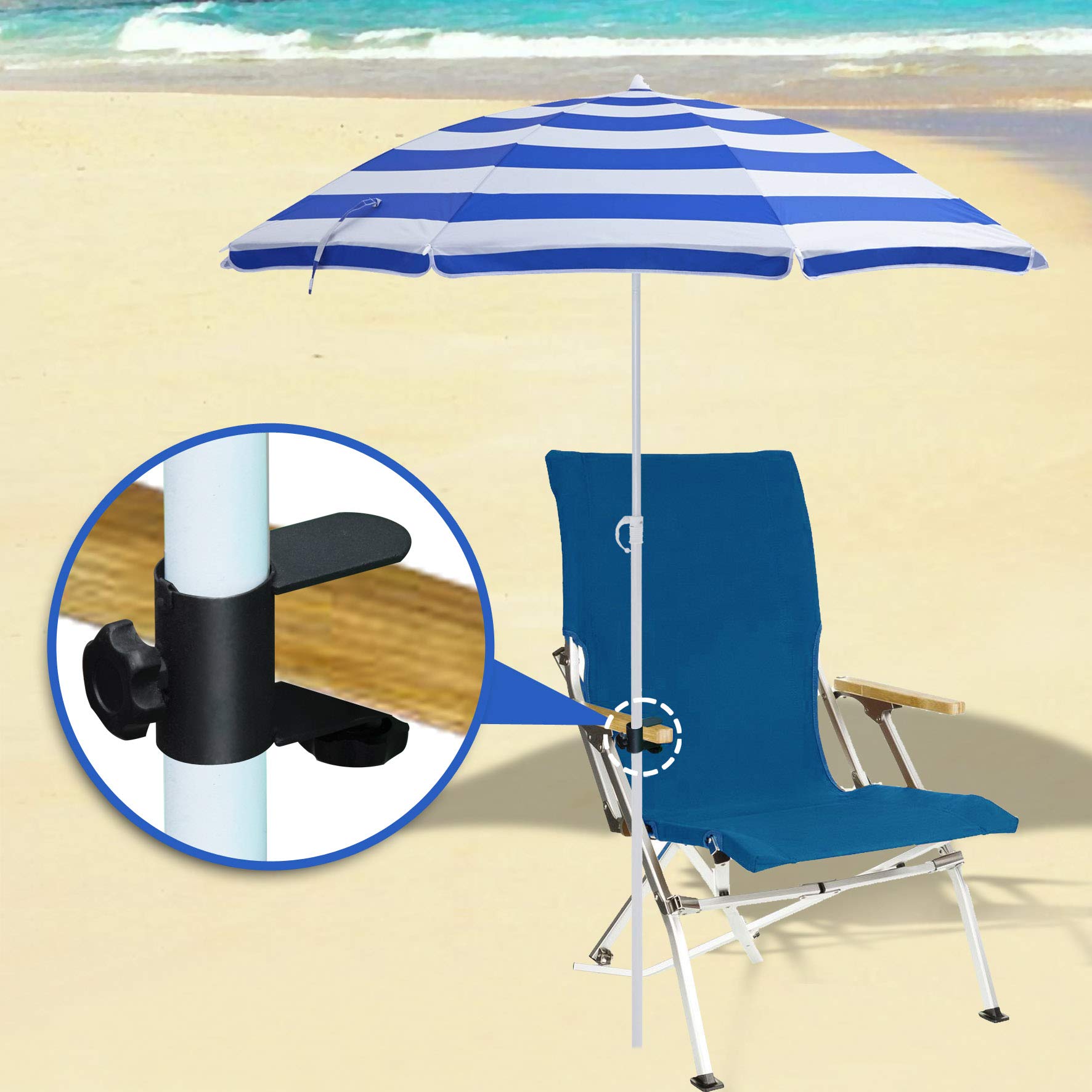 Strong Camel Umbrella Holder Clip Outdoor Bench Umbrella Stand Holder Clamp Umbrella Frame Stand (1 Piece)