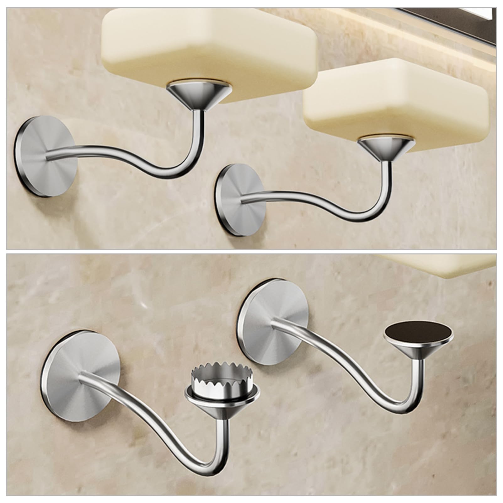 Alipis 4 Sätze Teiliges Magnetische Seifenhalter Kappen Aus Wandmontage Seifenablage Für Badezimmer Rostfrei Und Praktisch Leicht Zu Installieren 6 Stück * 4