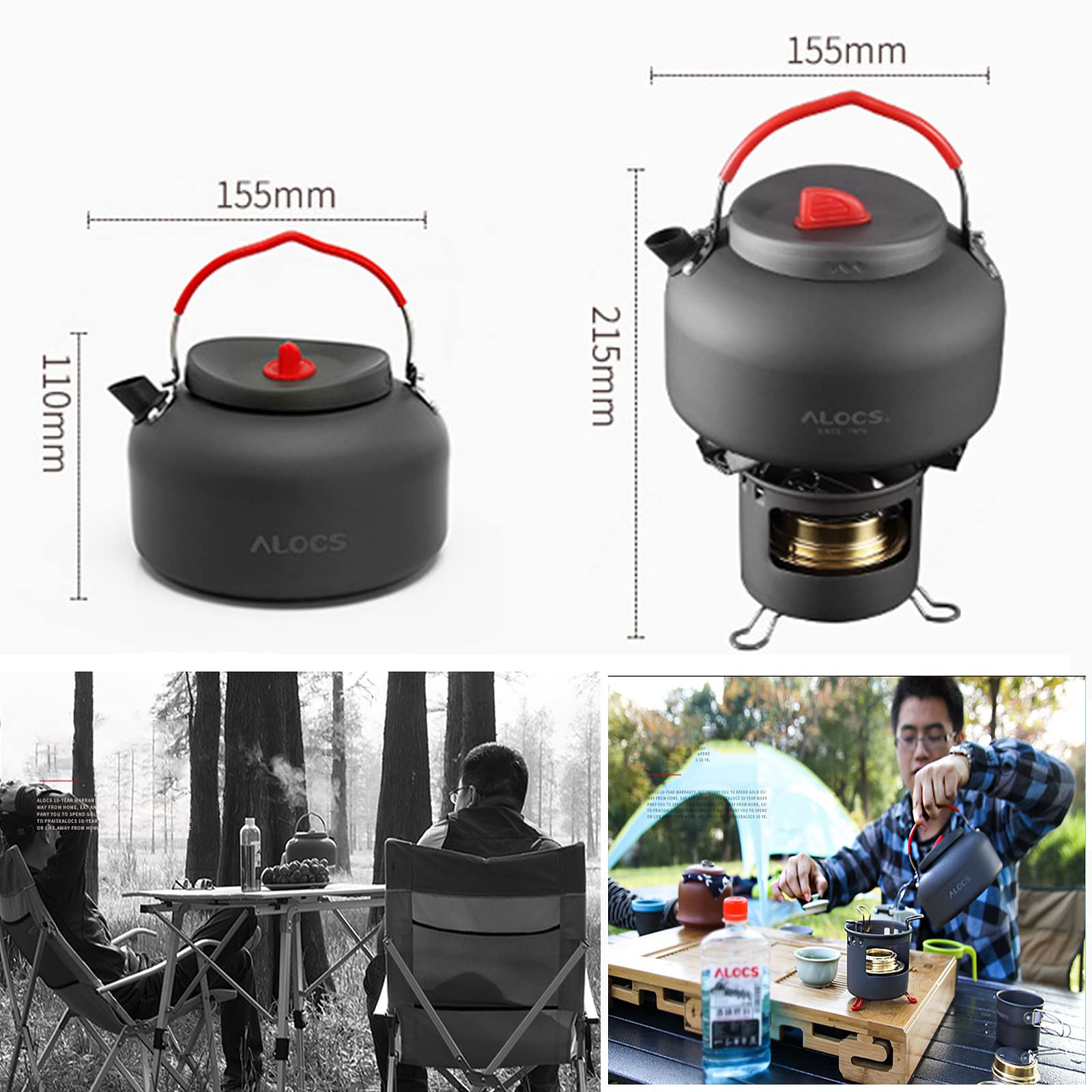 Spirituskocher Für Innenräume,Mit 1,4-Liter-Wasserkocher,tragbare spirituskocher fiir innenraume,Geeignet Für Indoor Und Camping,Spirituskocher Innenräume