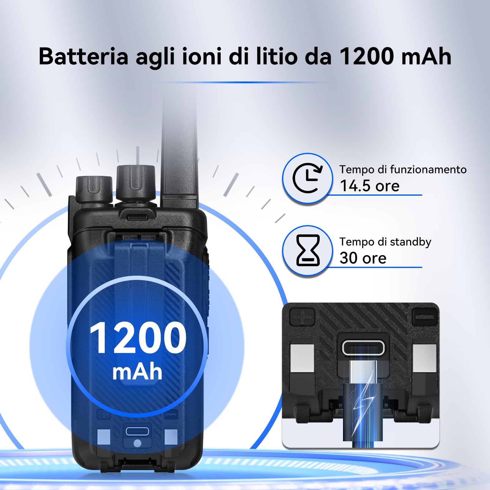 Retevis RT668B Walkie Talkie PMR446 6 Pezzi Nero con Caricatore a 6 Vie e Auricolare