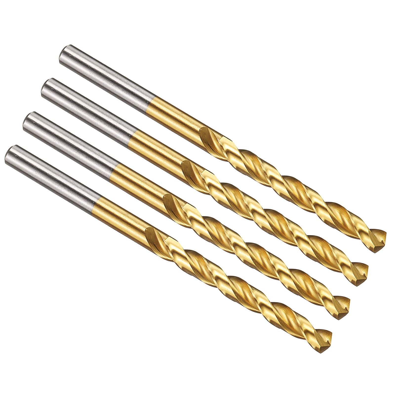 PATIKIL 5mm Drill Bit, M42 8% Cobalt High-Speed Steel Jobber Straight Shank 135° Titanium Nitride (TiN) Coated for Hard Metal Stainless Steel - 4 Pack