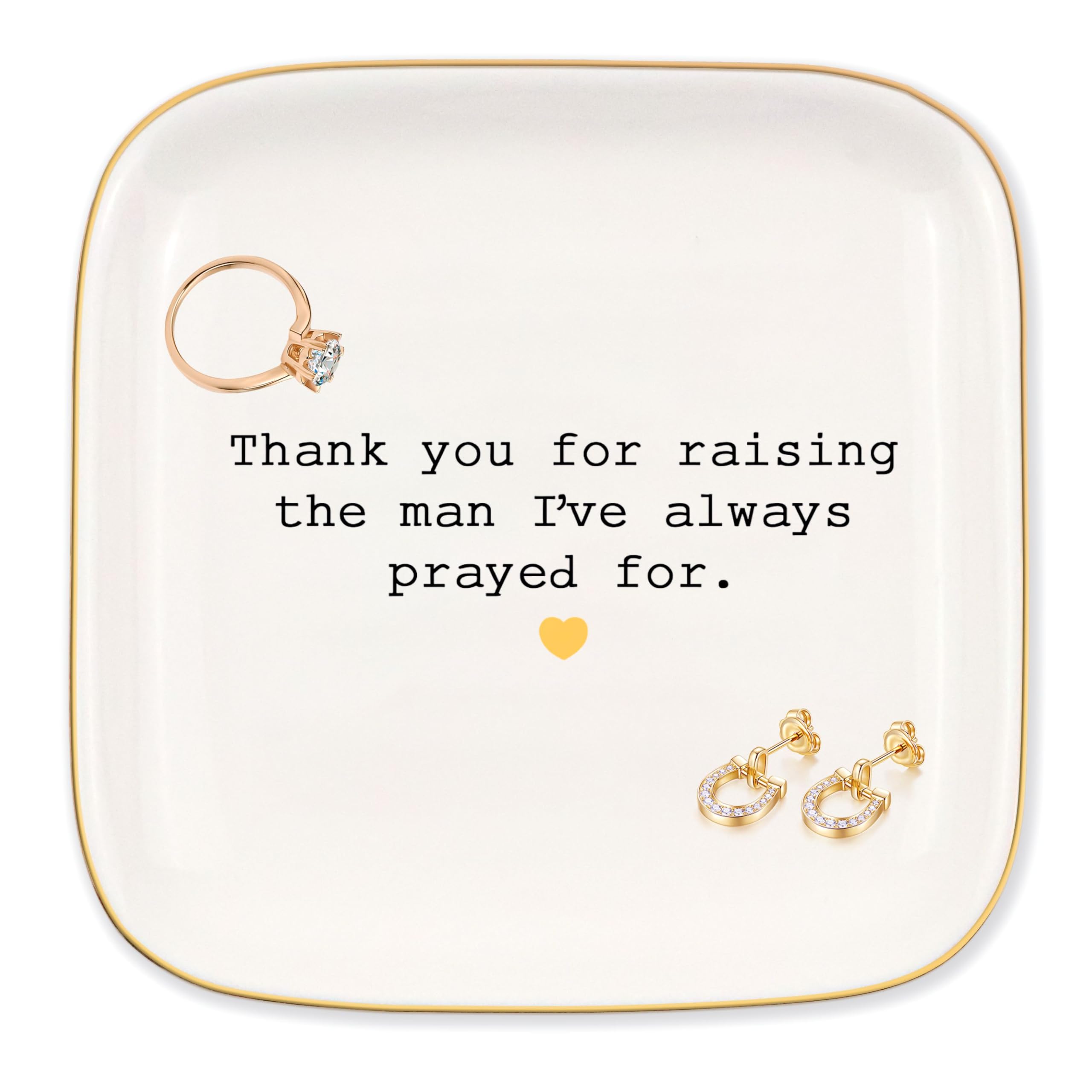 Gifts for Mother of The Groom, Thank you for raising the man I've always prayed for Jewelry Dish Ring Tray, Gifts for Mother of The Groom from Bride, Gifts for Wedding, Mother's Day, Birthday