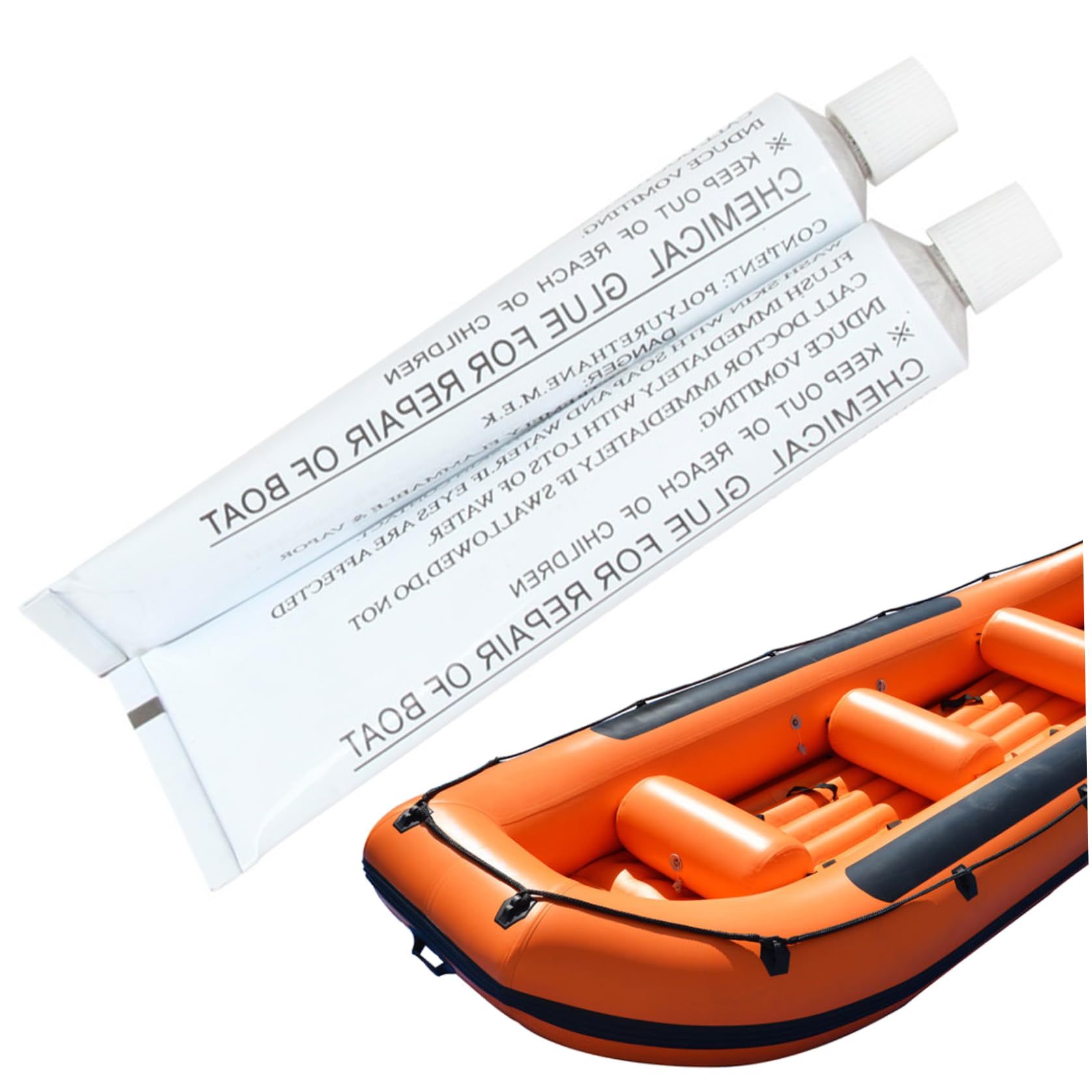 2Pcs Glue for PVC Repair 30ml 5.3x1.4" Aluminium Wrapped Adhesive Portable Replacement Repair Glue for Kayak, Inflatable Boat, Rubber Boat, Swimming Ring
