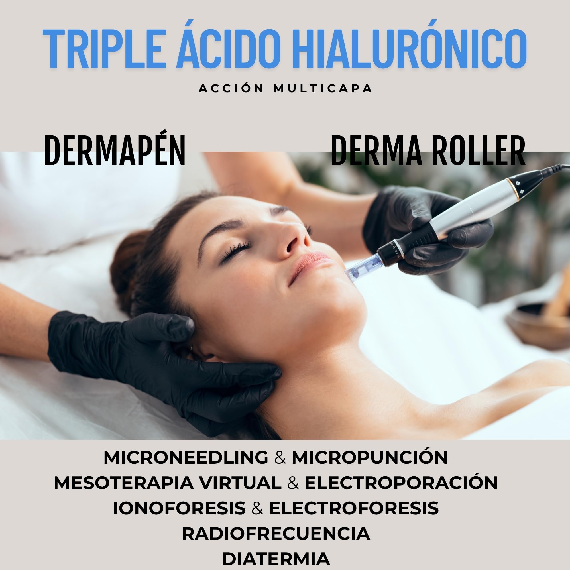 KFS Viales Tripla Siero Viso Acido Ialuronico con Niacinamide B3 e Pantenolo B5, Azione Multistrato, Filler e Lifting Viso, Compatibile con Microneedling Viso, Dermaroller e Dermapen, 10u x 5ml