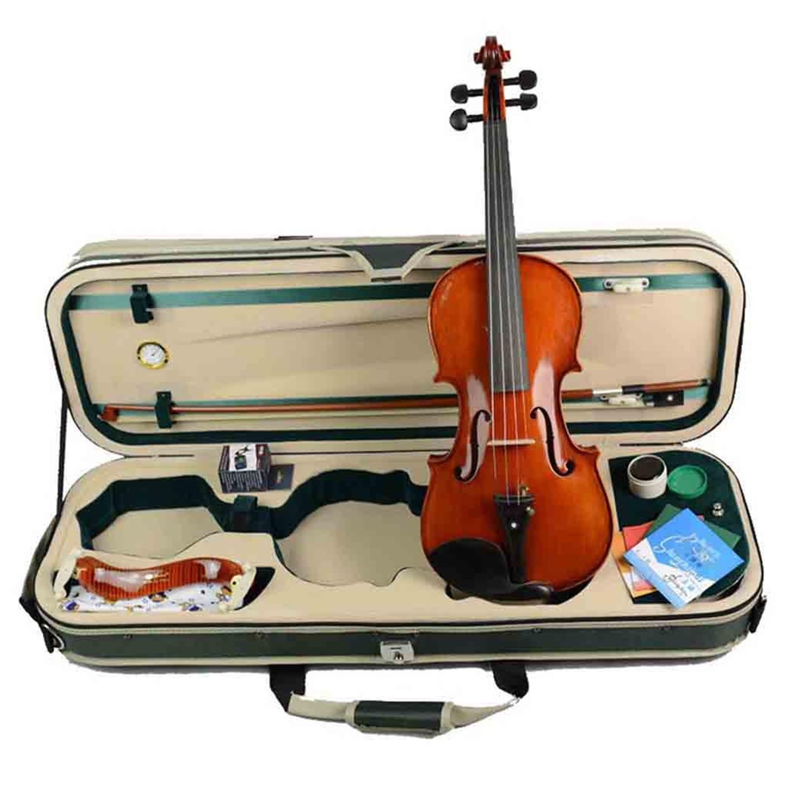 Violino Concerto A Grandezza Naturale Fatto A Mano 4/4 In Acero Fiammato Solido Con Custodia Corde Per Arco SET Intero