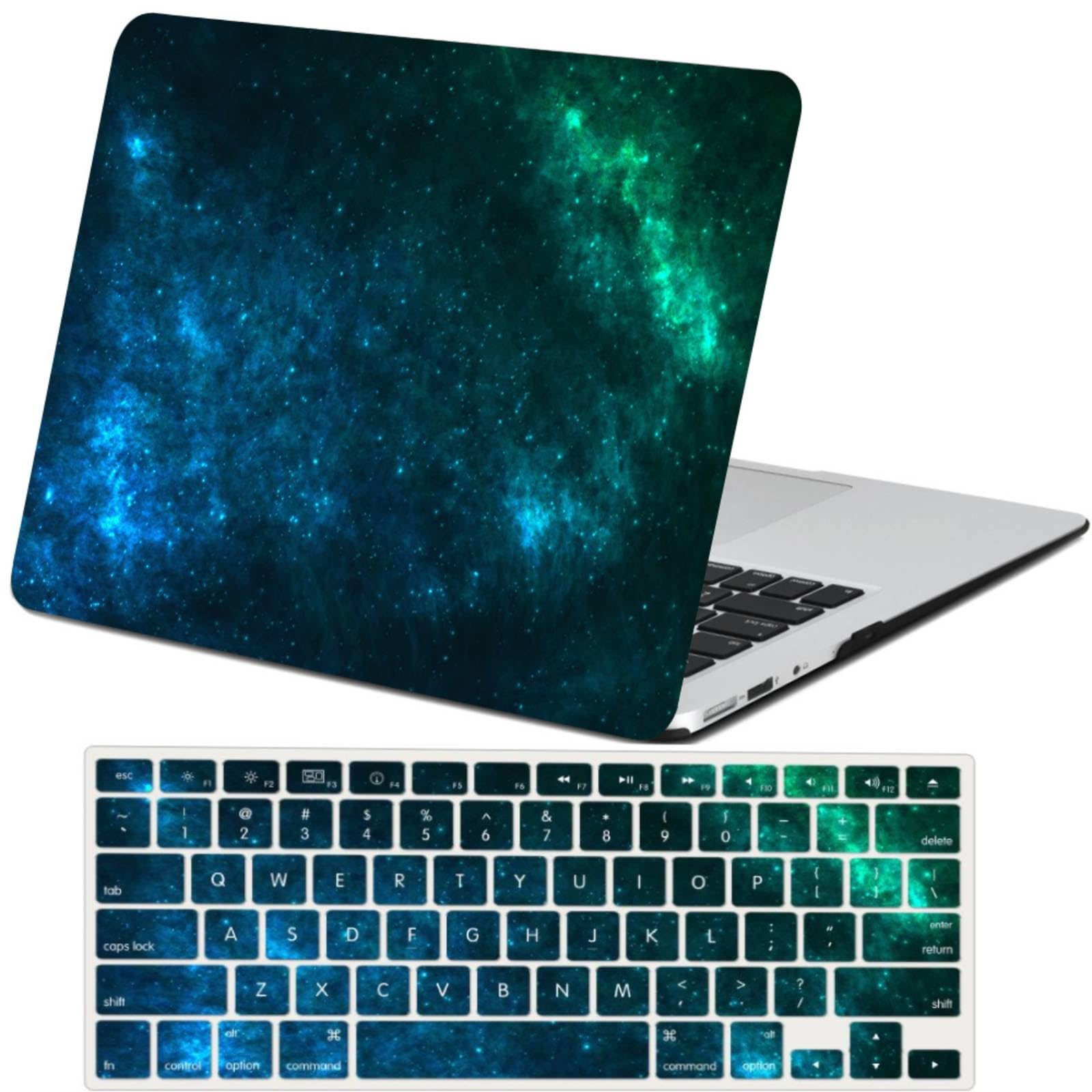 Carcasa MacBook Pro 13 A1278 modelo viejo con protector teclado galaxia verde 8