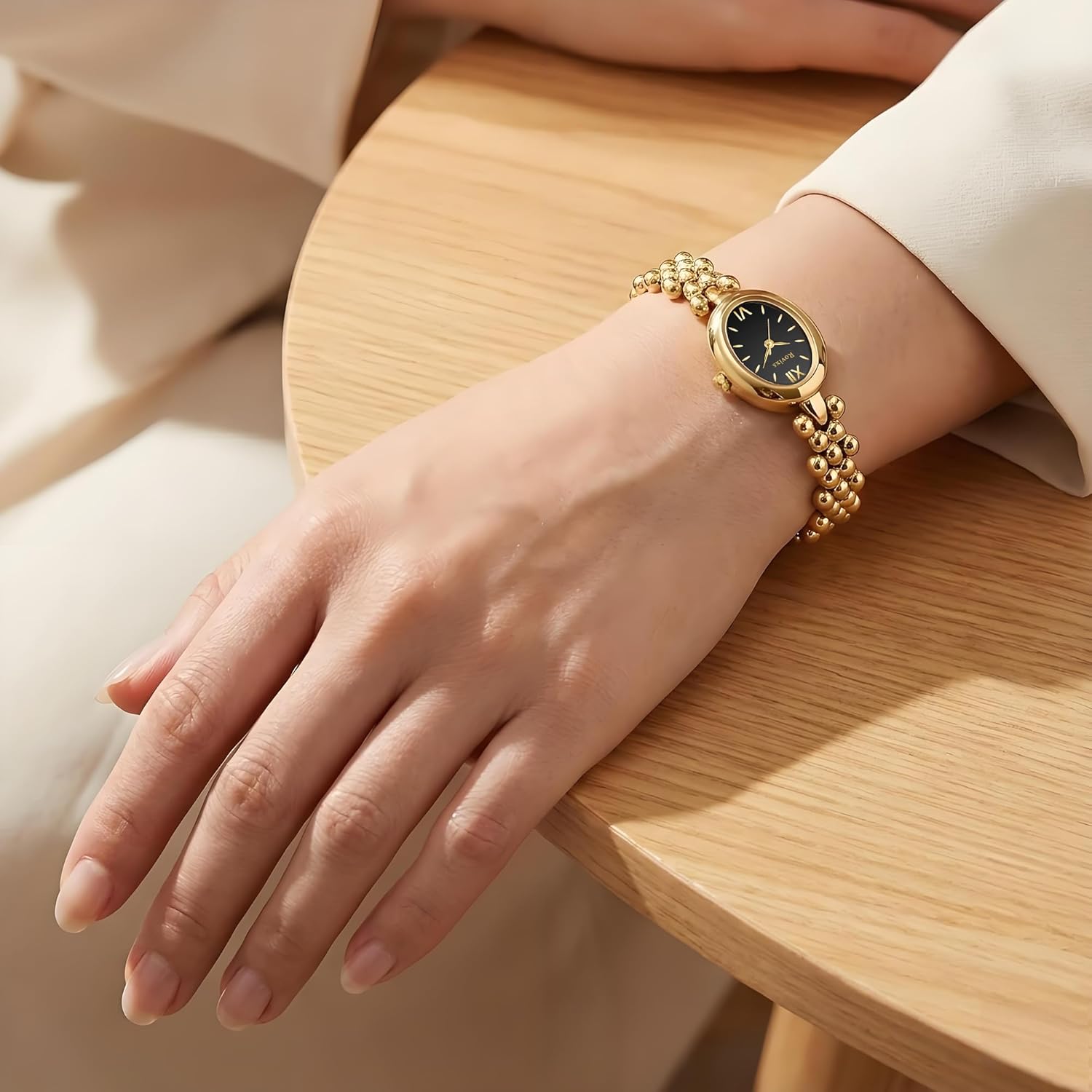 Small Elegant Womens Quartz Watch, Japanese Movement, Classic Vintage Ladies Dress Watch, Water Resistant, Adjustable Bracelet with Tool - Image 4