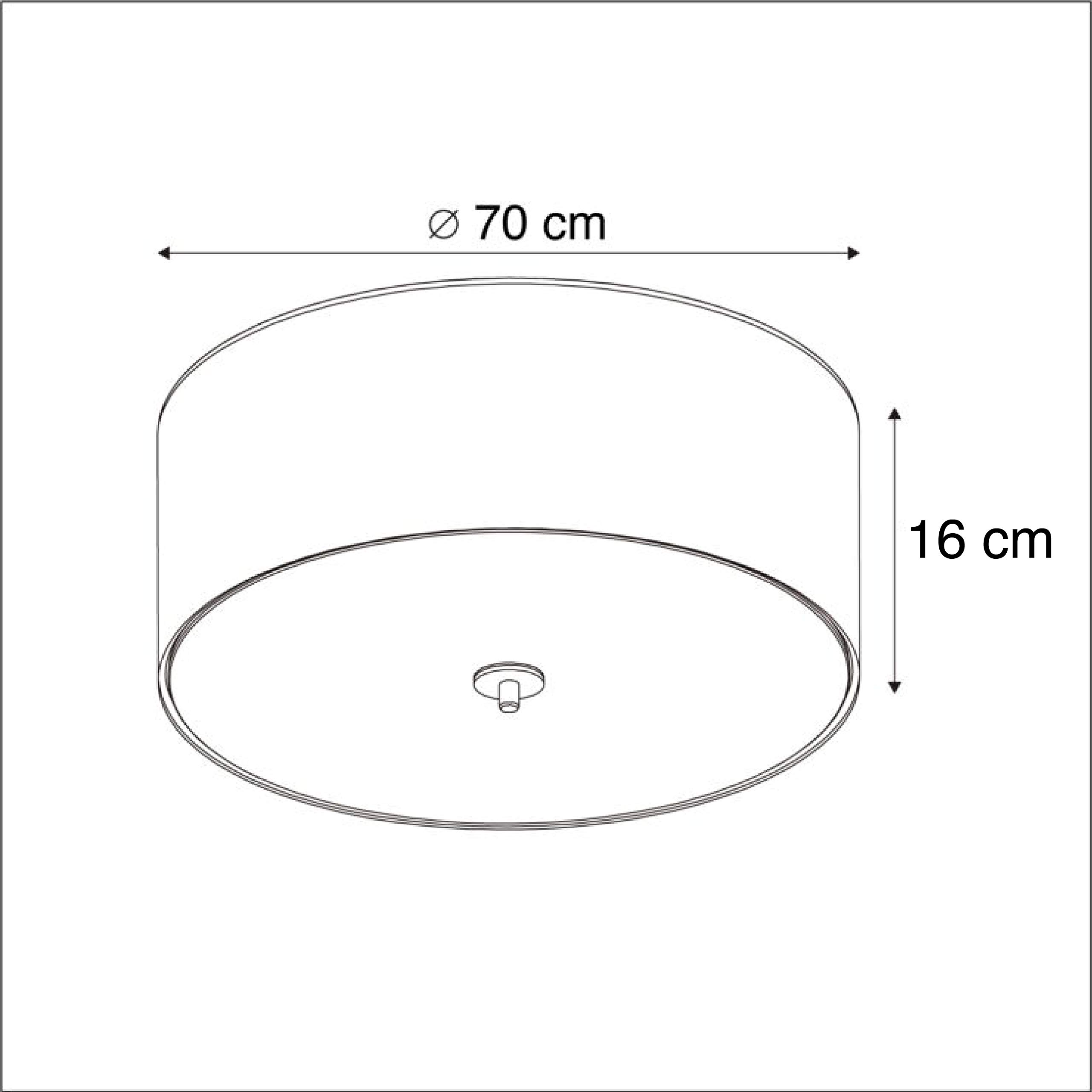 Qazqa Landelijke Plafondlamp Beige 50 Cm - Drum