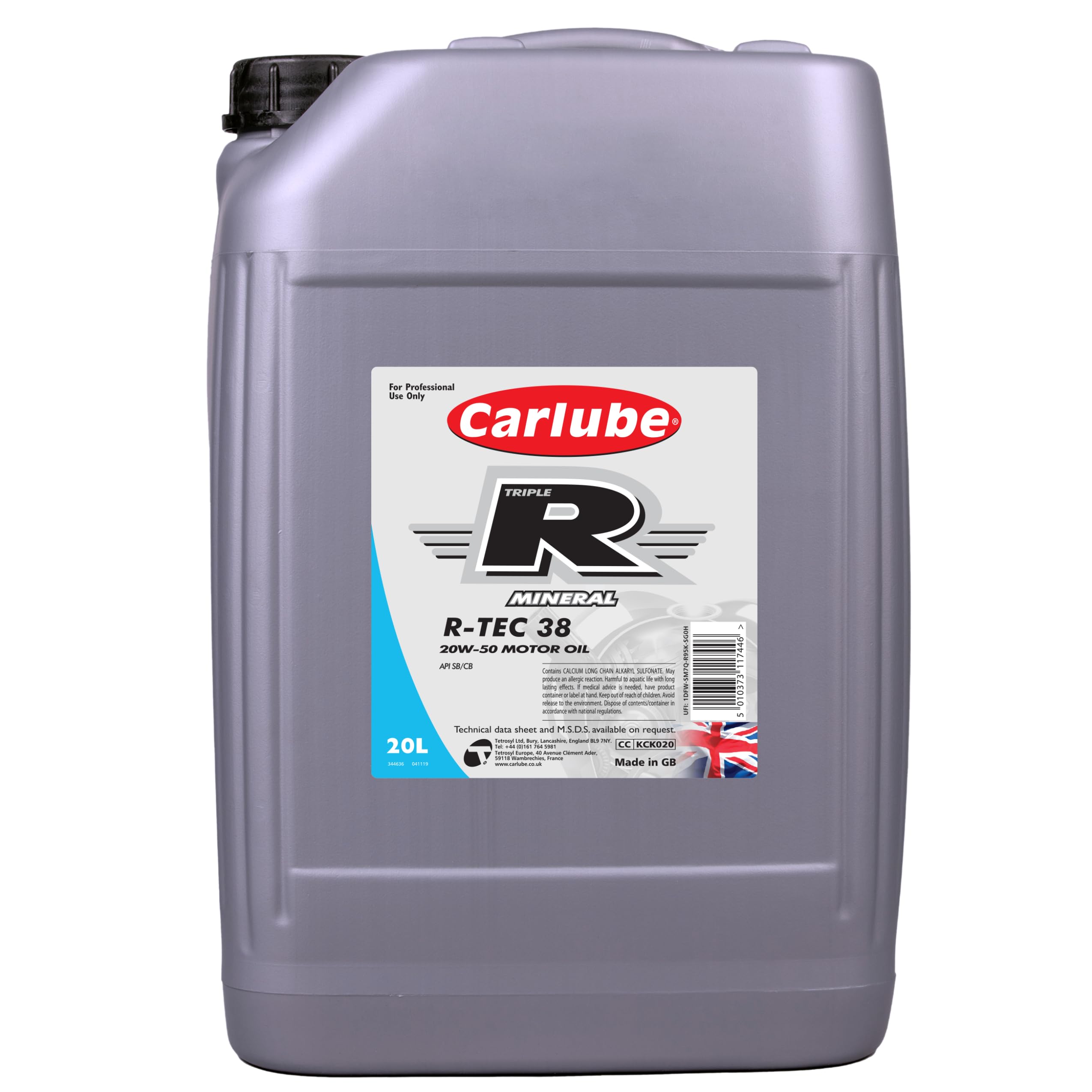 Carlube Triple R 20W-50 API SB/CBMineral Engine Oil R-TEC 38 20L