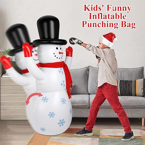 Miniatura 3 de Decoraciones inflables de Navidad para patio de 5 pies muñeco de nieve inflables de Navidad para exteriores decoraciones de patio inflables de