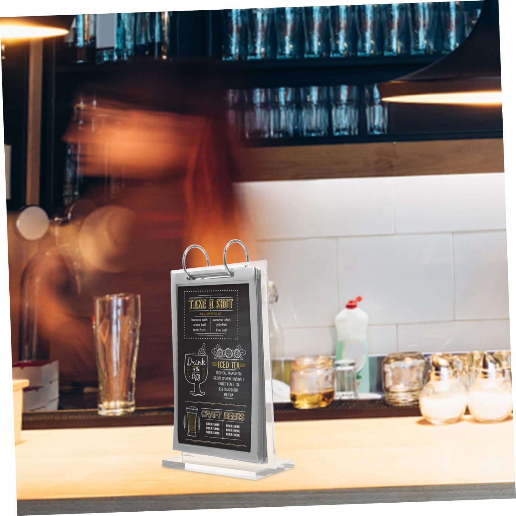 NUOBESTY Lot De 4 Présentoirs De Menu Robustes En Acrylique Avec Base Pour Supermarchés