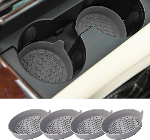 Miniatura 7 de 4 piezas posavasos para portavasos de automóvil, almohadillas de inserción de silicona antideslizantes para portavasos de vehículo, alfombrillas