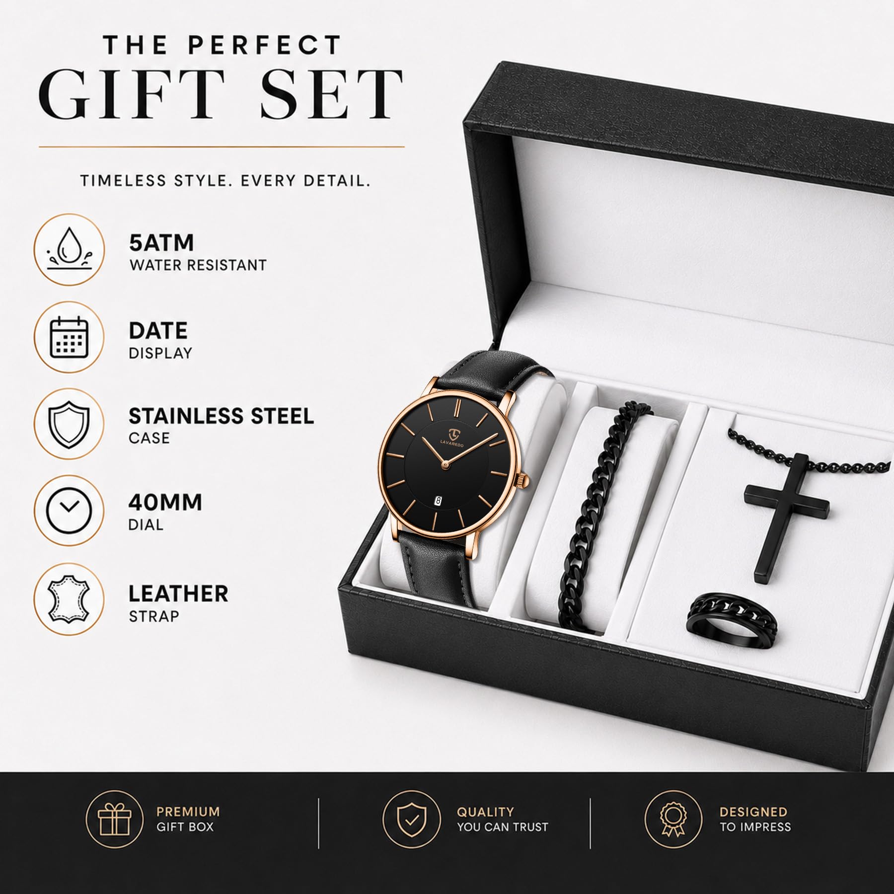 BEN NEVIS L6628RTZ-Black-P-4Pcs-A Herrenuhr, hergestellt in China