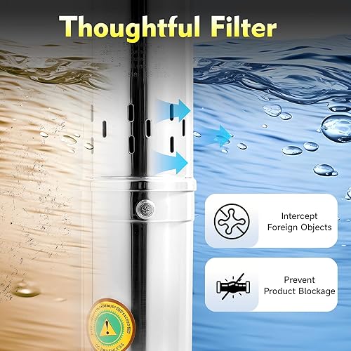 Miniatura 2 de TBVECHI Bomba de pozo profundo, bomba de agua solar de 24 V 370 W, cabezal de bomba sumergible solar de pozo profundo, 213.3 ft (24 V 370 W)