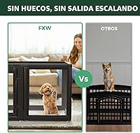 Vista 2 de FXW AuraSpace - Corral acrílico para perros de interior para cachorros y perros pequeños, 24 pulgadas, 12 paneles, negro