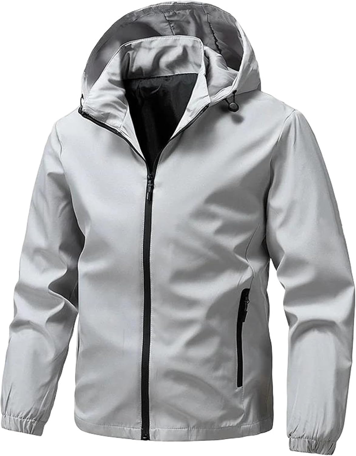 Men's Loose Stand Collar Jacket Outdoor Casual Running Hiking Riding Slim Fit Outerwear