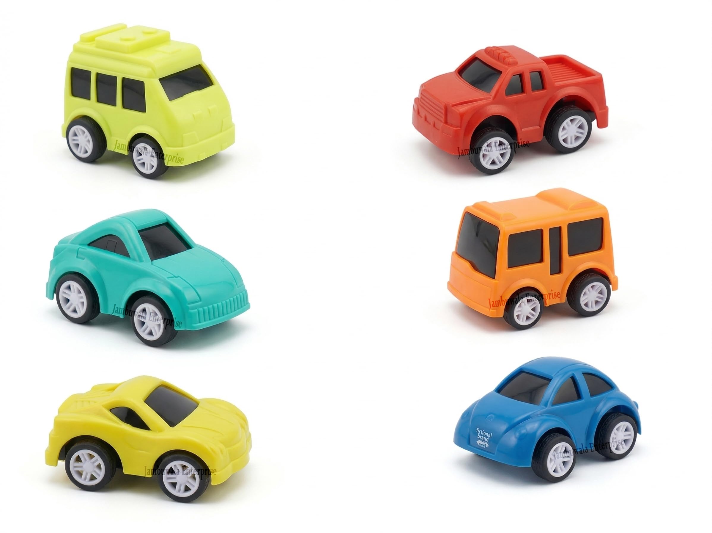 Jambuwala Enterprise Unbreakable Pull Back Toy Cars - Set of 6 Friction Powered Push and Go Mini City Vehicles, Safe Non-Toxic ABS Plastic Crawling Toys for Toddlers, Boys & Girls Ages 3+-image-42