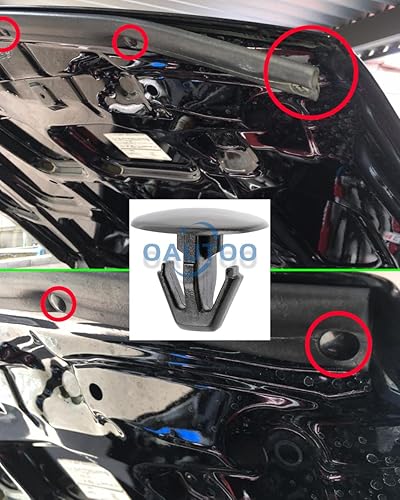 Miniatura 6 de OAUTOO Clip de retención de sello de puerta y capó 91518-S10-003 para Honda Accord Civic Odyssey Pilot Ridgeline, Acura MDX RDX RL TSX 1999-On