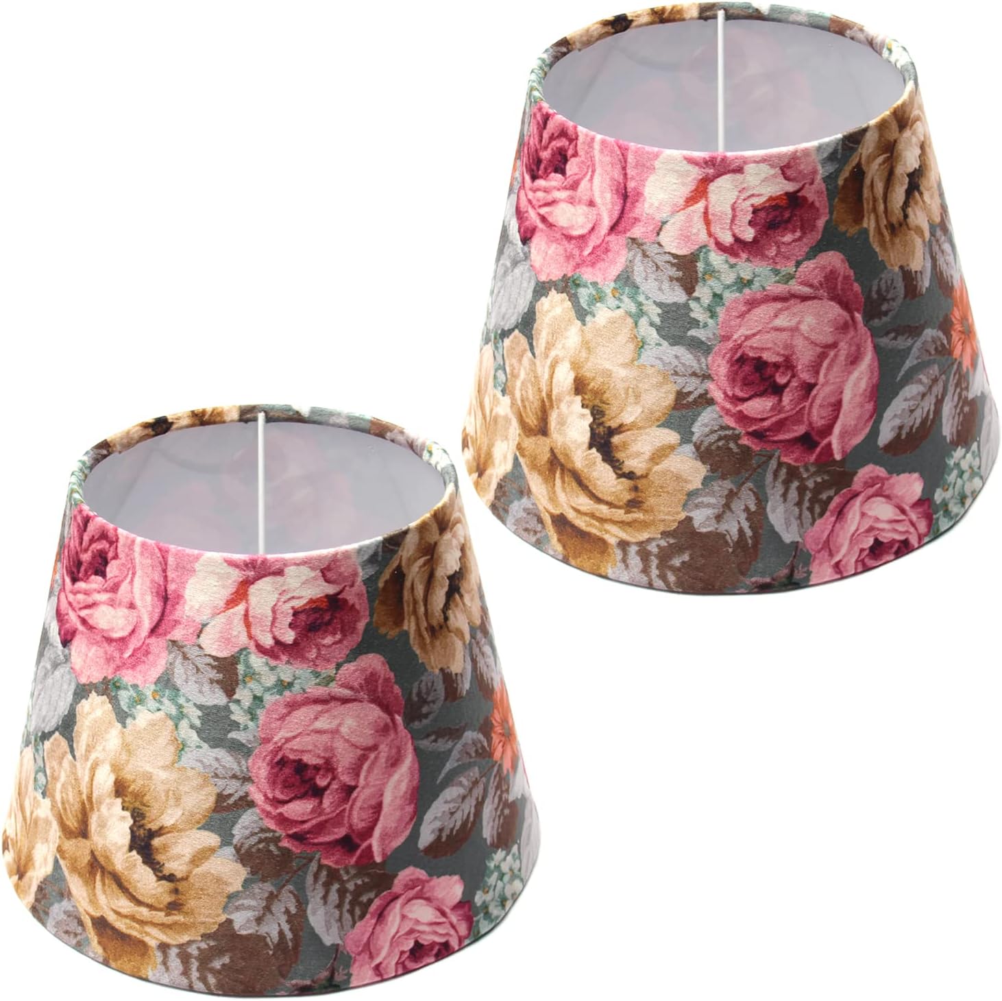 2Pcs Lampshades,Lamp Shade Set of 2, E27 Drum Shade, Mini Table Lamp