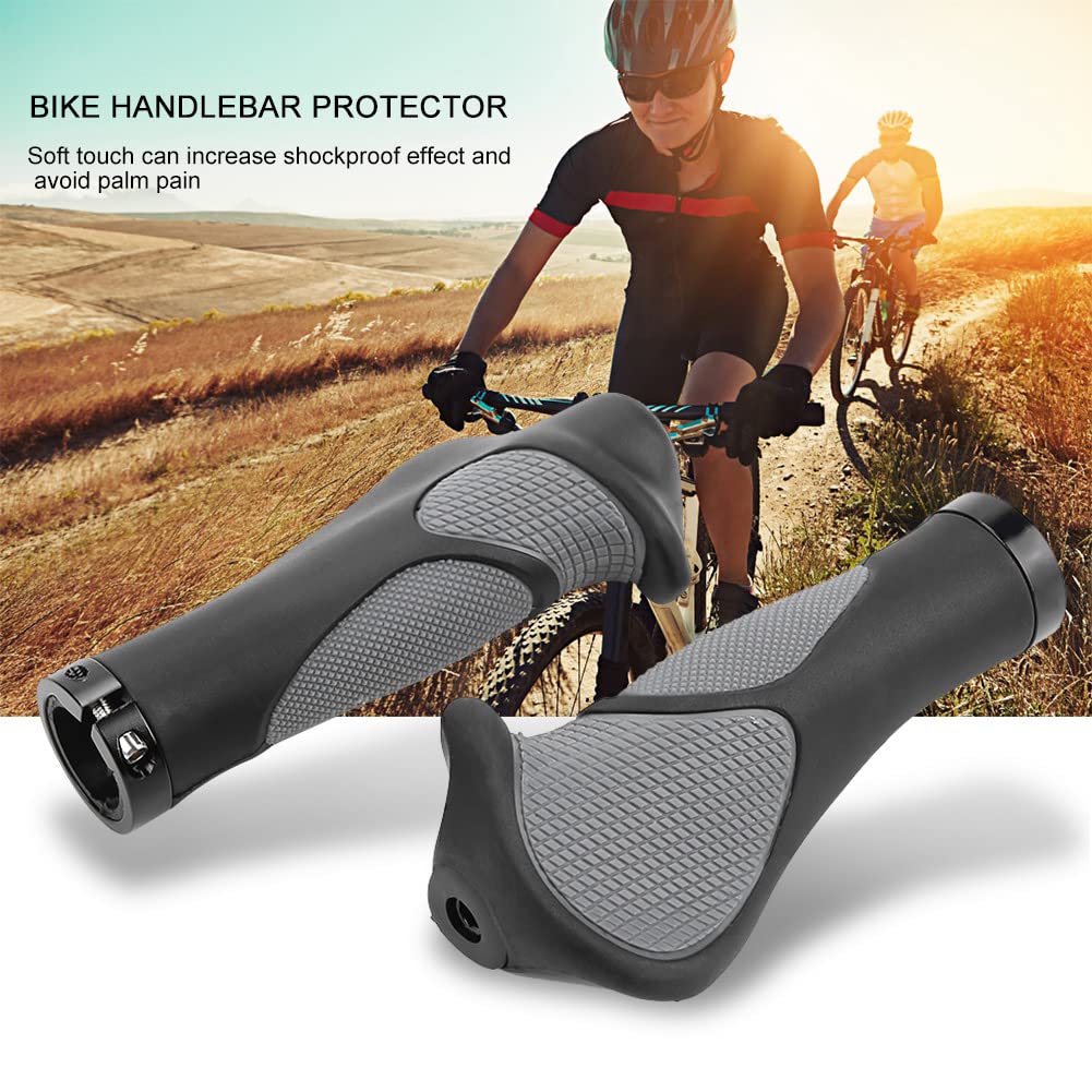 1 Pair Bikes Handlebar Grips, 5 51x2 68in Rubber Mountain Bikes Handle Bar Grips, Lightweight and Non Slip Bikes Hand Bar Grips, Rubber Bikes Grips for Bikes Mountain Bike(Routine)