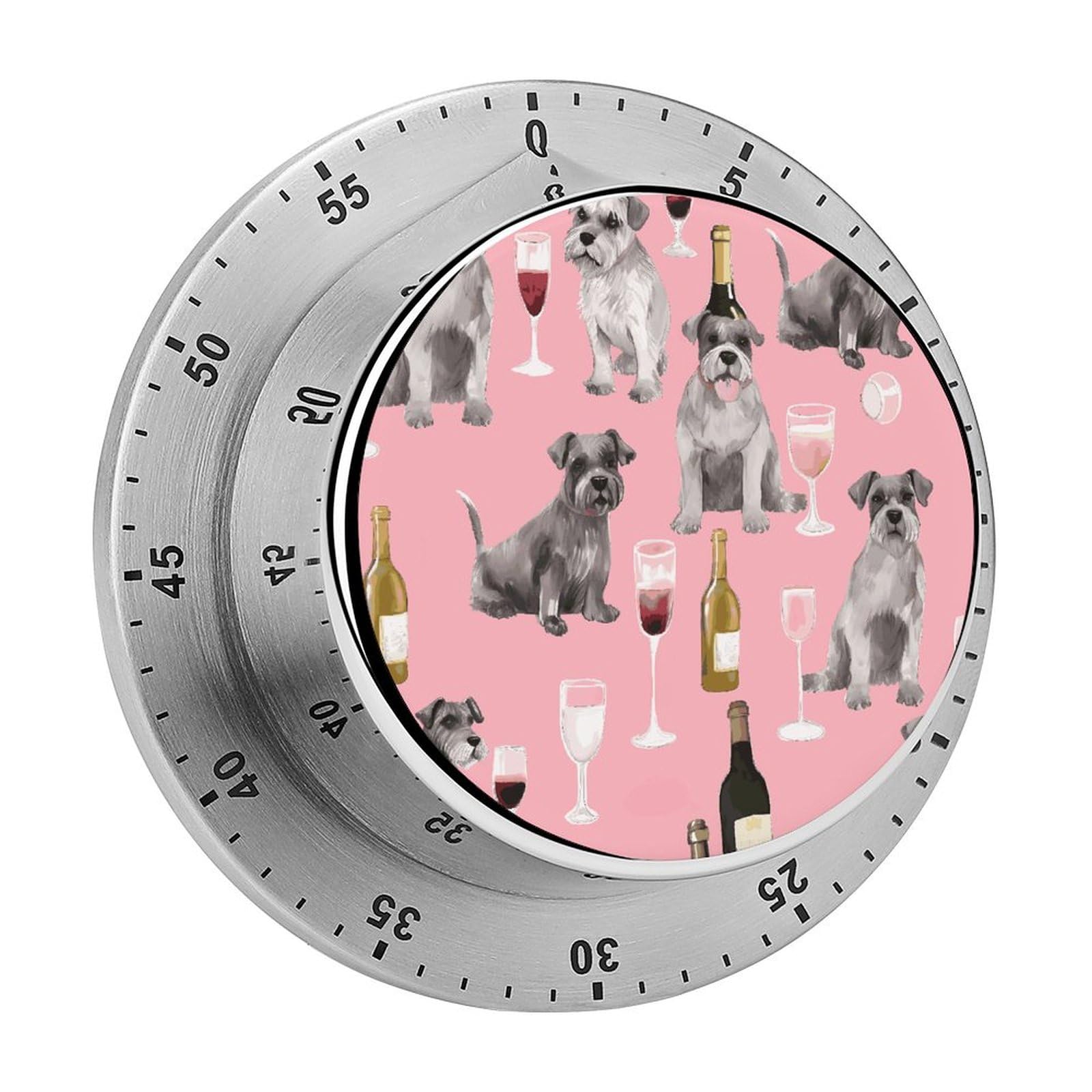 Schnauzer Printed Waterproof Christmas Timer with Loud Alarm Outdoor Timer for Cooking Exercise Baking