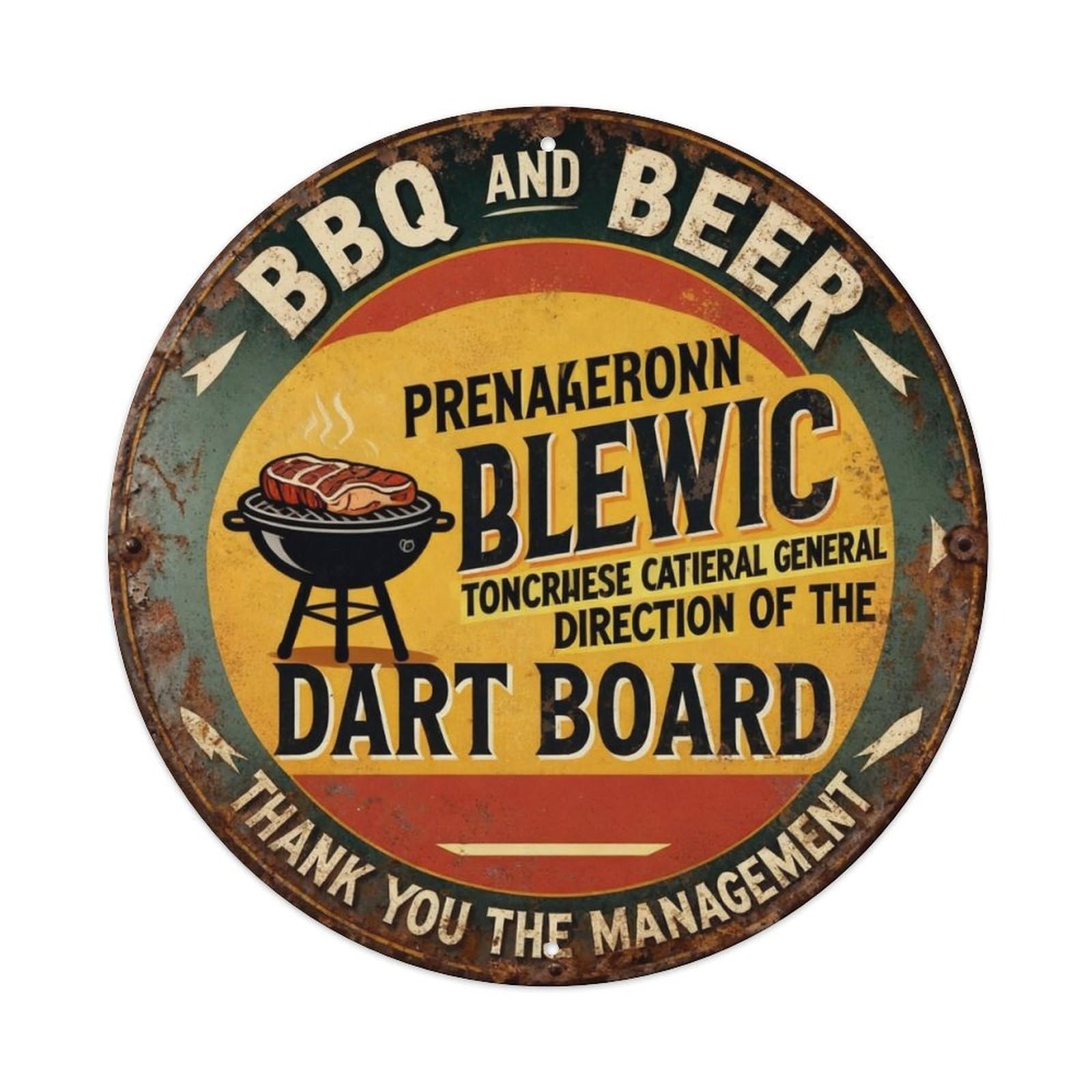 Bbq And Beer Metal Tin Sign Plaque