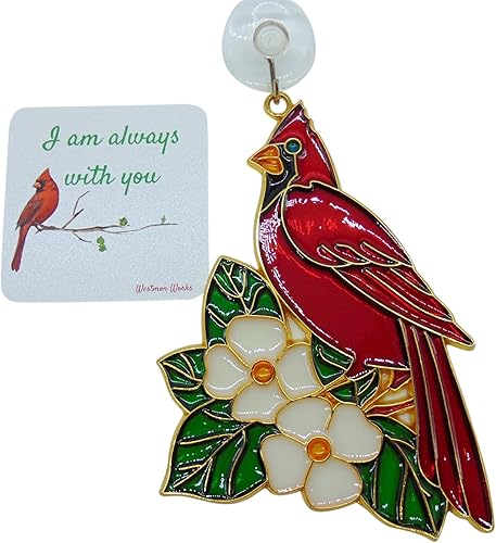 Miniatura 4 de Juego de atrapasoles cardenal I Am Always with You y adorno de decoración de ventana que atrapa el sol, 5 pulgadas