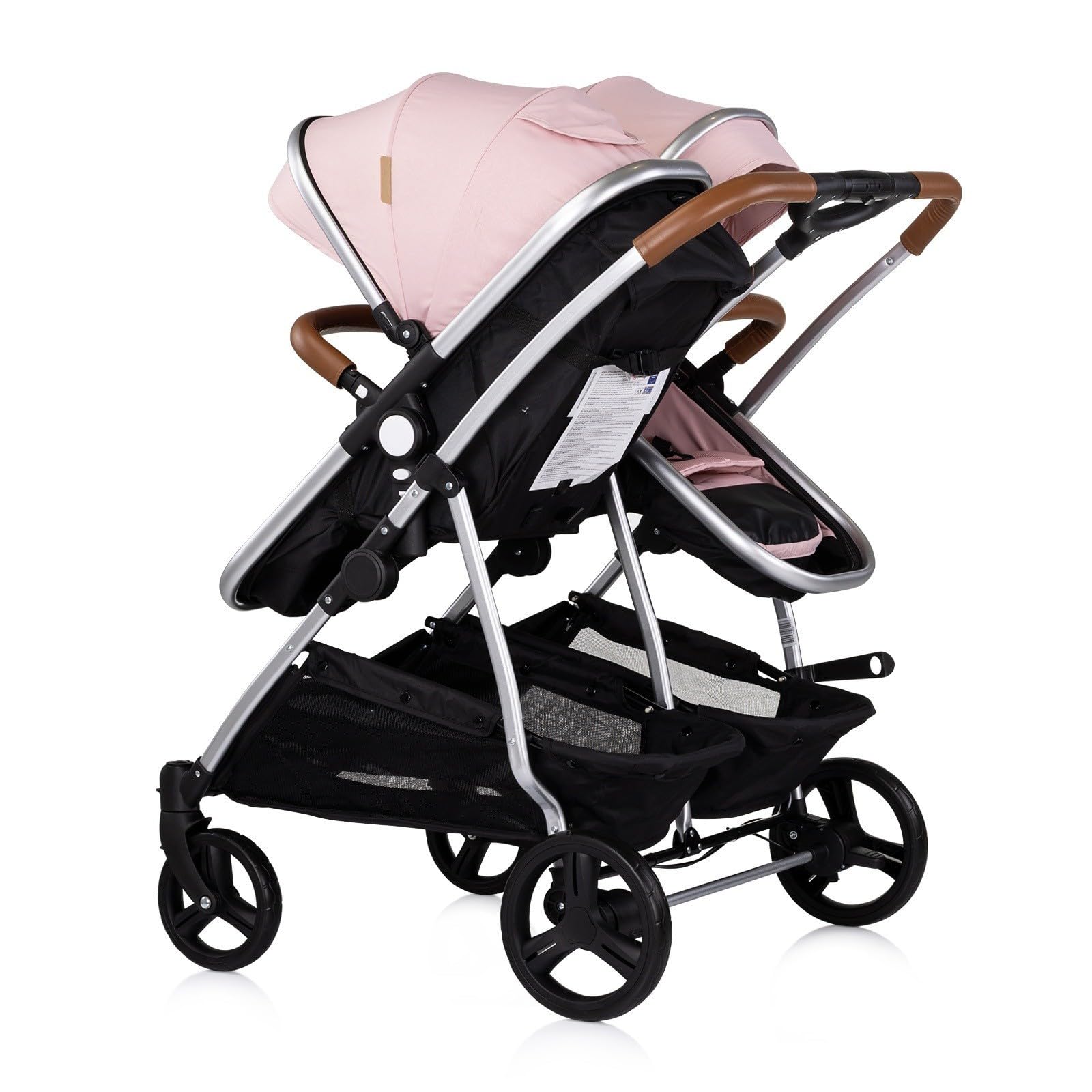 DUO SMART Cochecito para gemelos o niños de edades cercanas ancho 79 cm Rosa sin cosy