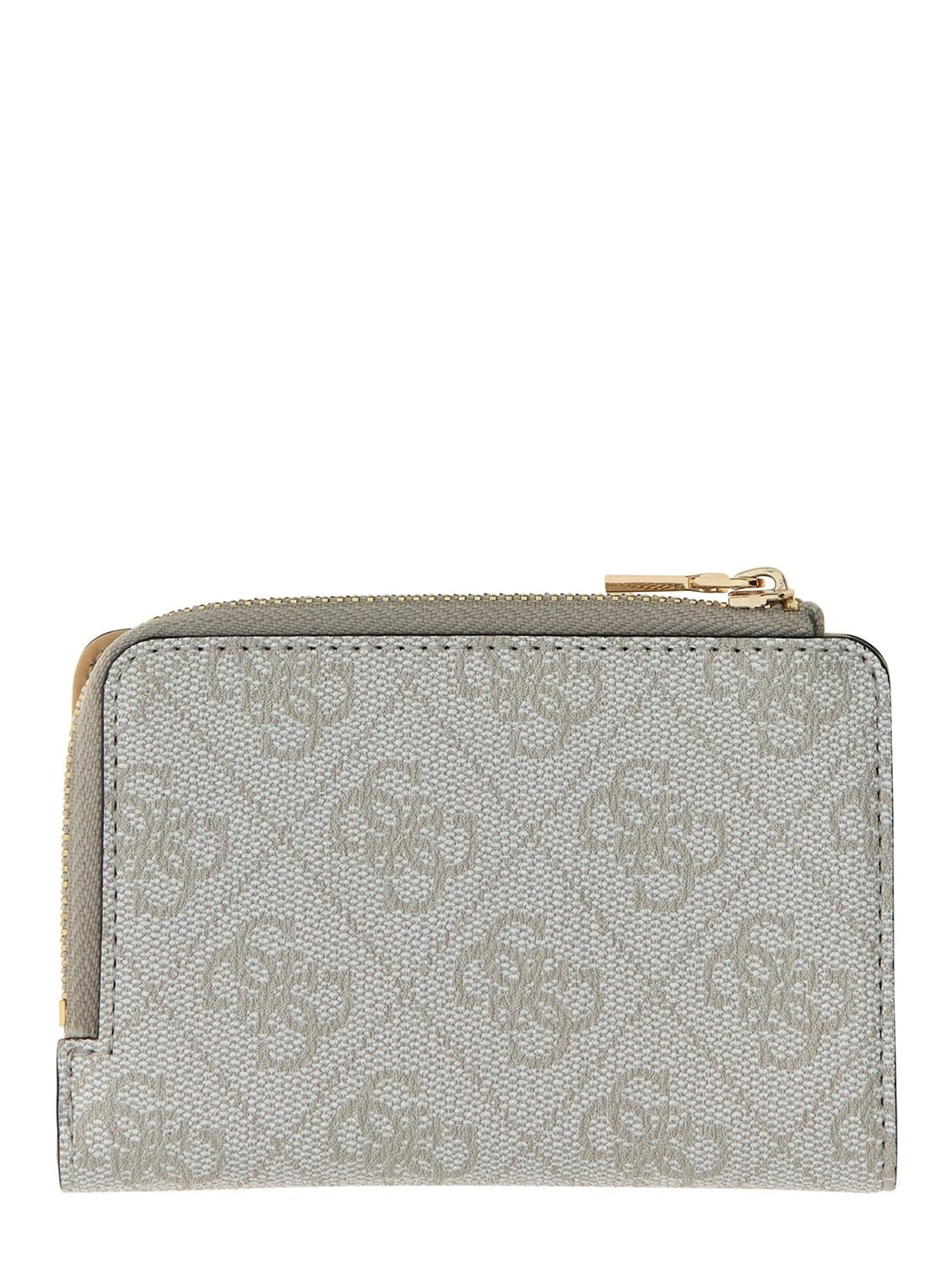 GUESS Monedero Laurel II SLG Zip Around Card Case Bone Logo Crema