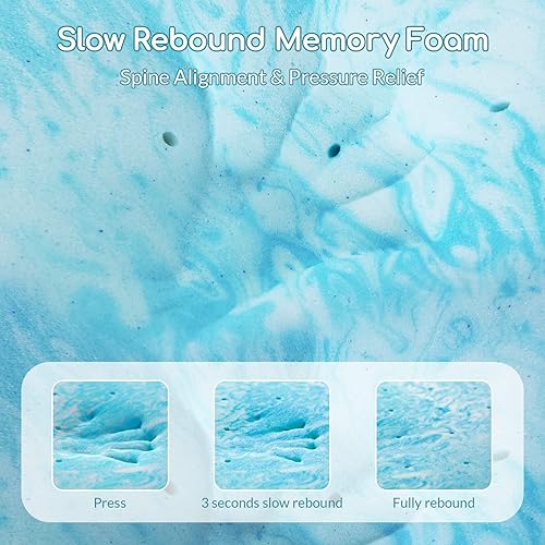 Miniatura 3 de Airdown Cubrecolchón de espuma viscoelástica con infusión de gel de 2 pulgadas, tamaño Queen