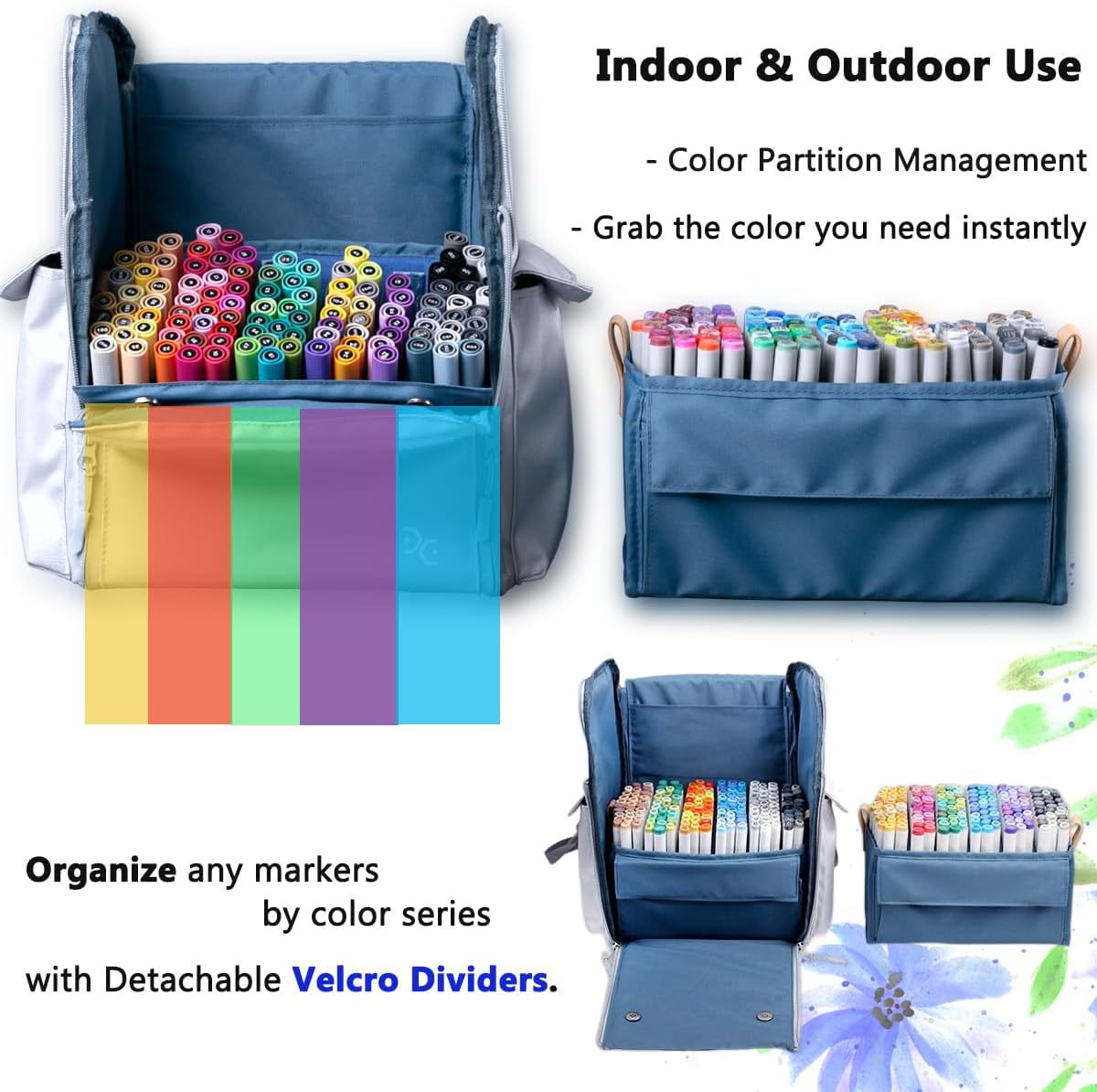 Togood Ultra-Large Storage Markers Backpack, Shoulder Bag Tote Handbag for Marker Set. Up to 300pcs Pens