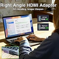 Vista 3 de Duttek Paquete de 4 Adaptadores HDMI 2.1 en Ángulo Recto, Adaptador HDMI de 90 Grados [48Gbps, 8K@60Hz] Ángulo Hacia Arriba y Hacia Abajo, Ángulo