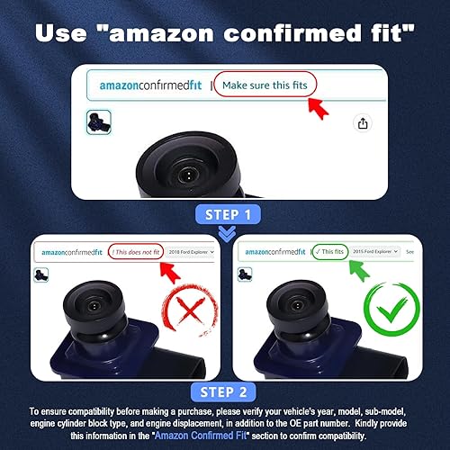Miniatura 3 de EB5Z-19G490-A 590-421 Cámara de respaldo, cámara trasera de asistencia de estacionamiento compatible con Ford Explorer 2011 2012 2013 2014 2015