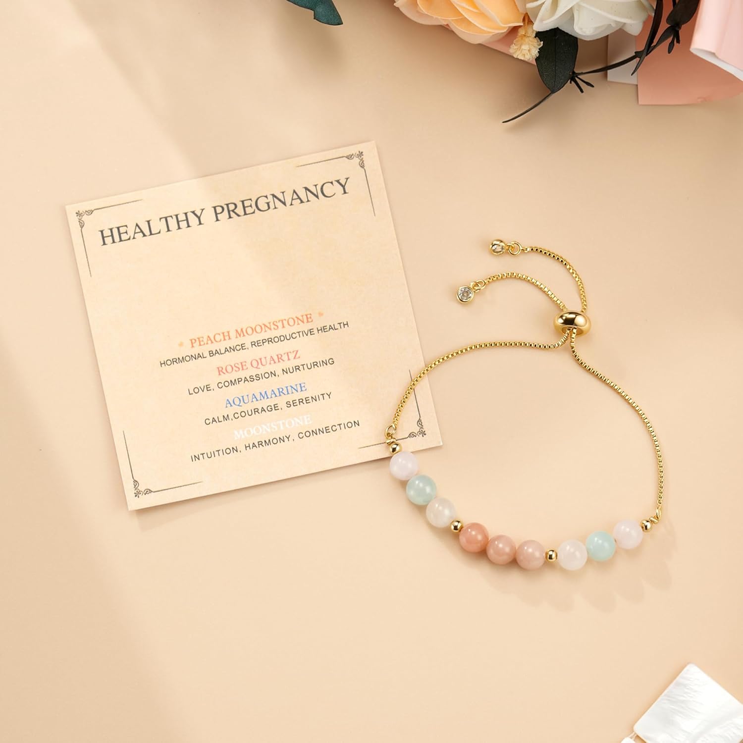 Meaningful Moonstone Bracelet, Healthy Pregnancy Gifts, Anniversary Birthday Christmas Jewelry for Girlfriend Wife Women - Image 3