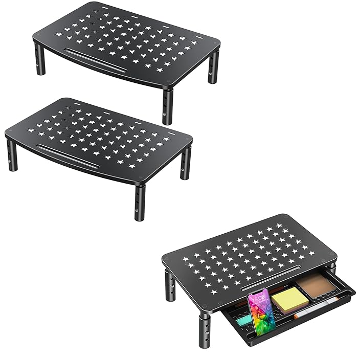 Buy Zimilar 2 Pack Monitor Stands Risers, 3 Height Adjustable Monitor ...