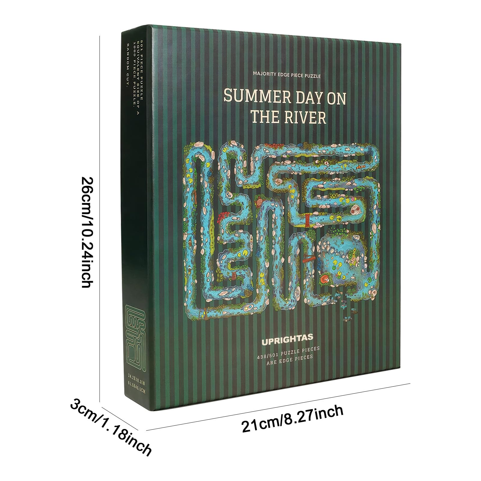 Challenge de Puzzle à Bordure Entière - Été au Bord de la Rivière, Coffret de 501 Pièces, Œuvre d'art Thématique Rivière, Puzzle de Haute Difficulté, Jeu Idéal pour Un Moment en Famille