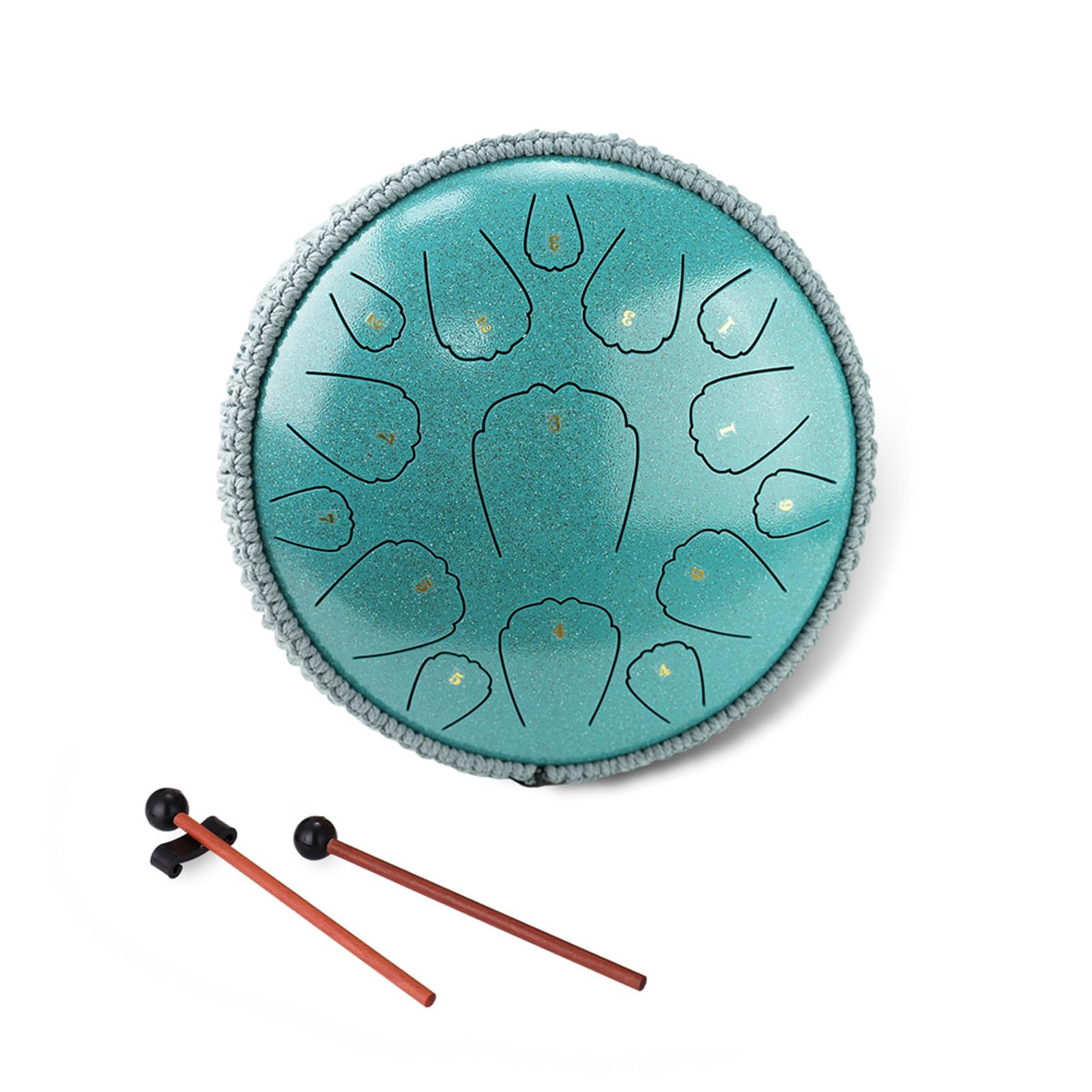 Drum in Acciaio 13 Pollici 15 Note Chiave D Strumento Percussioni per Educazione Musicale Meditazione Yoga con Mazze