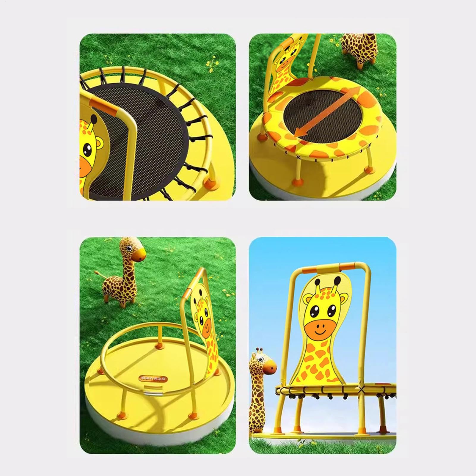 Trampolino per bambini, attrezzatura per esercizi con stampa di giraffa