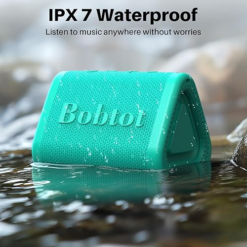 Miniatura 3 de Bobtot Altavoz Bluetooth portátil inalámbrico, IPX7 pequeño altavoz de ducha impermeable, tiempo de reproducción de 15 horas, sonido fuerte y