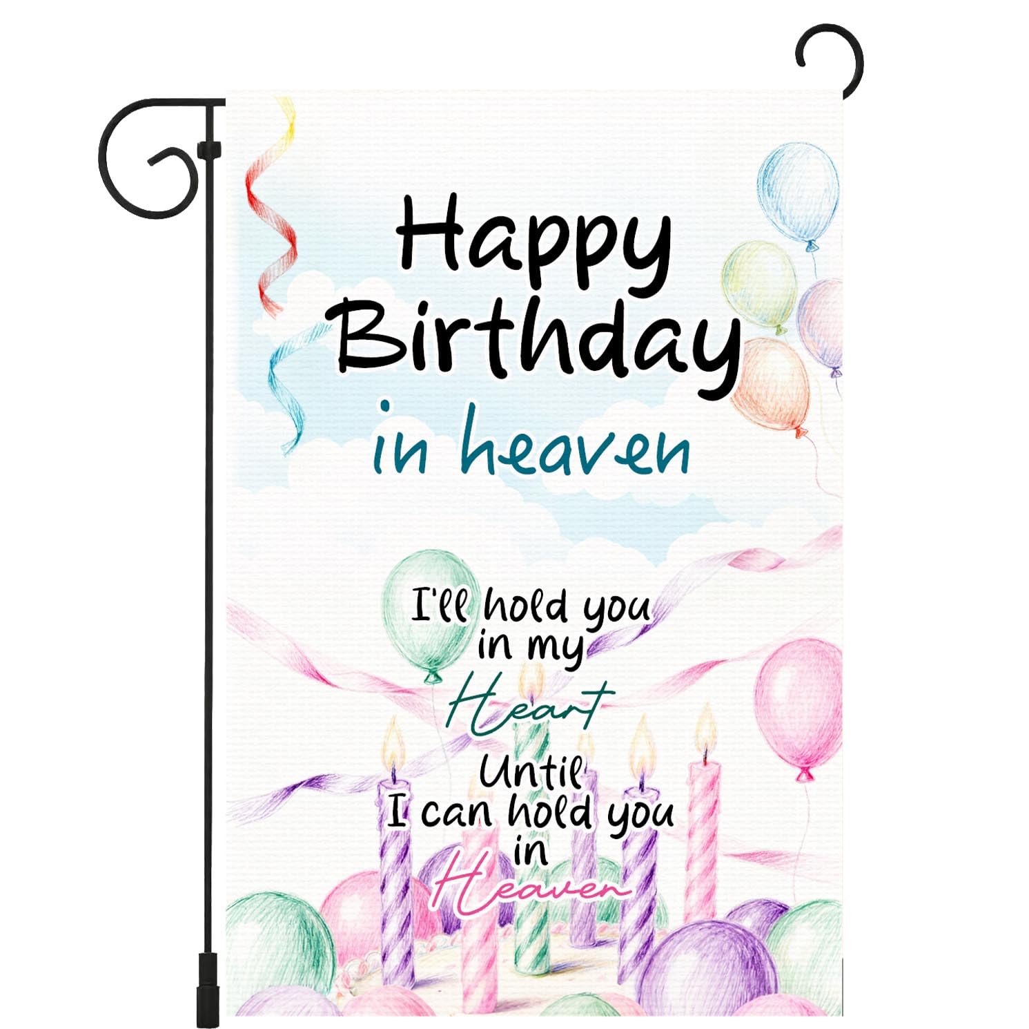 Happy Birthday In Heaven Garden Flag Cemetery Decorations for Grave Outdoor Farmhouse Lawn Yard Sign Decor 12 x 18 Inch Double Sided-picture-17