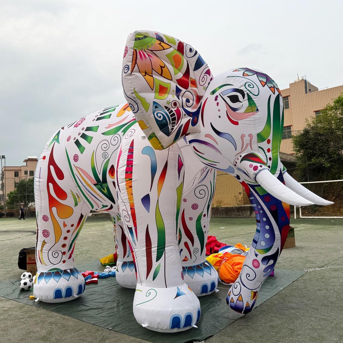 LED Lighting Colorful Giant Inflatable Elephant for Advertising Events/Festival/Stage Decoration-10ft High