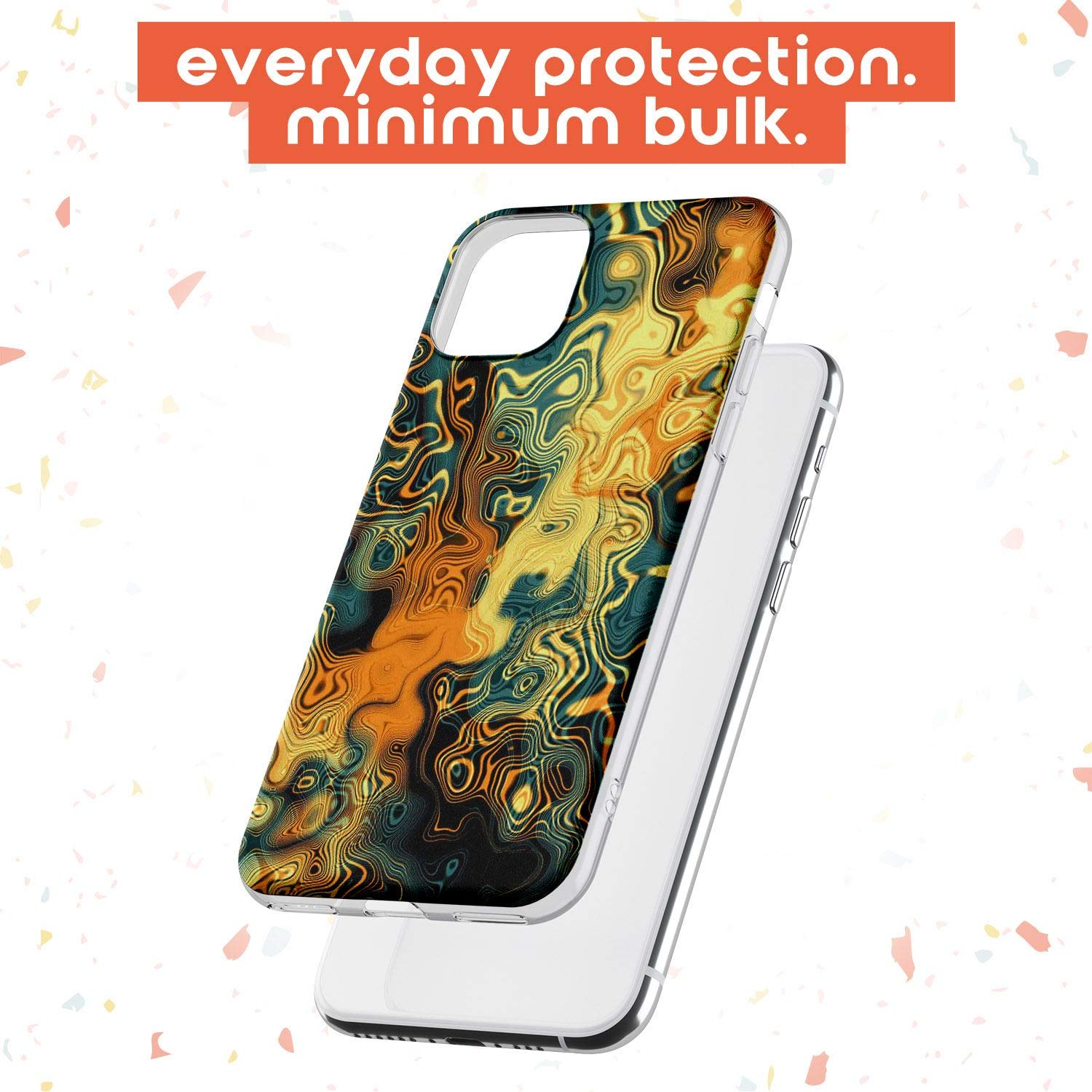 Custodia Per IPhone 11 Pro In Marmo Trasparente Con Glitter, Antiurto, Compatibile Con Ricarica Wireless E MagSafe, Colore Verde - 3